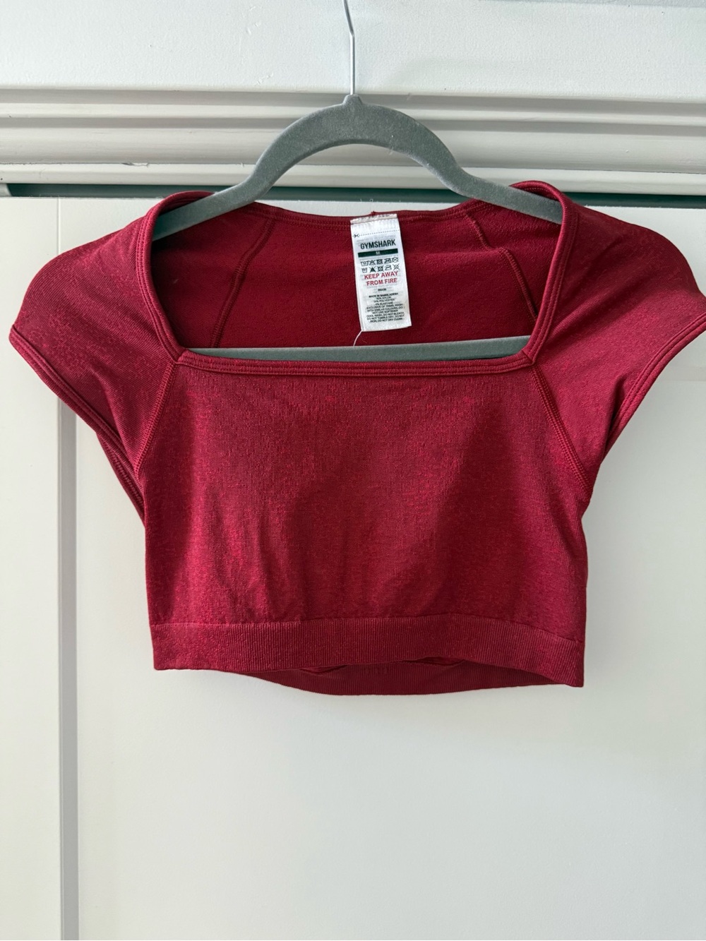 Gymshark Women's Deep Red Square Neck Crop Top